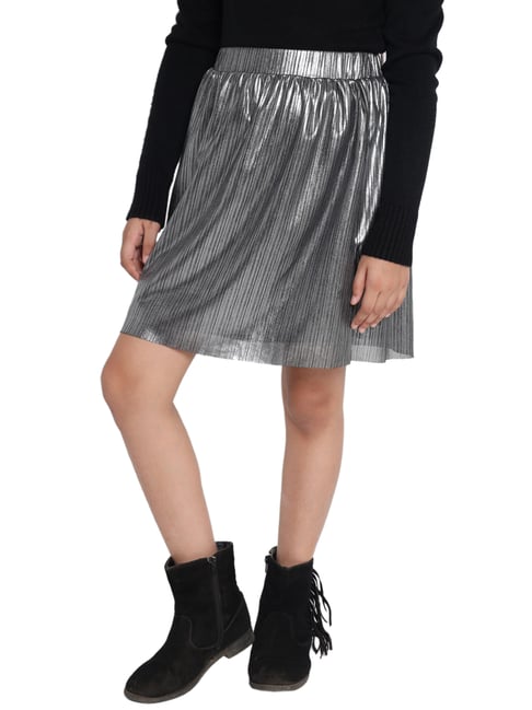 Gucci Pleated Metallic Leather Midi Skirt Silver 3400  NETAPORTERCOM   Lookastic