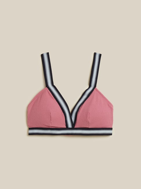 Superstar by Westside Pink Padded Ribbed Bra Price in India