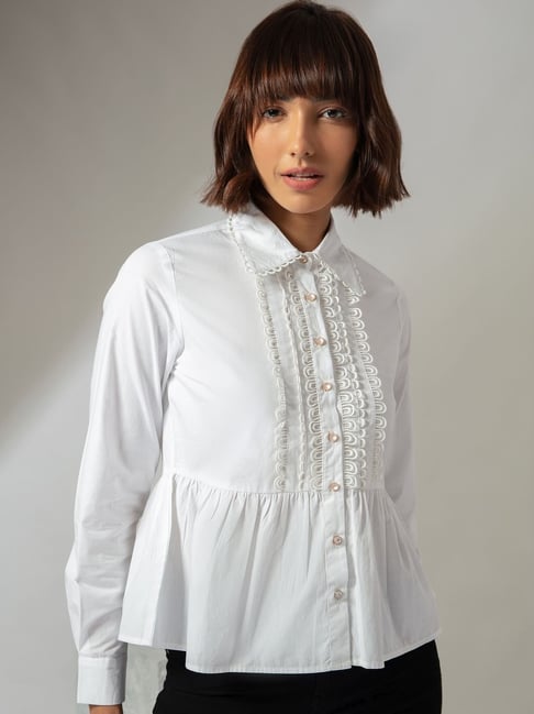 Twenty Dresses White Cotton Shirt Price in India