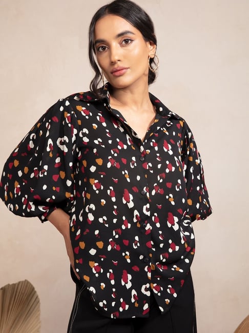 Twenty Dresses Black Printed Shirt Price in India