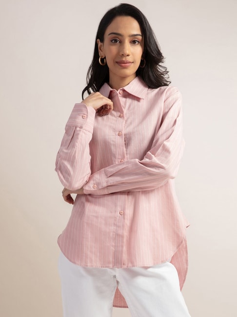 Twenty Dresses Pink Striped Shirt Price in India