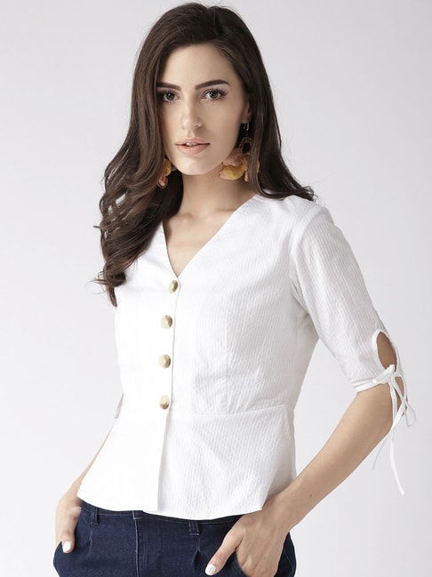 Twenty Dresses White Cotton Top Price in India