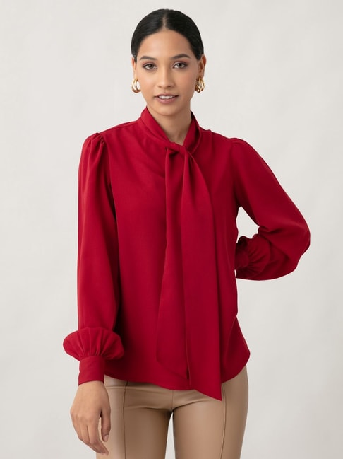 Twenty Dresses Red Comfort Fit Top Price in India