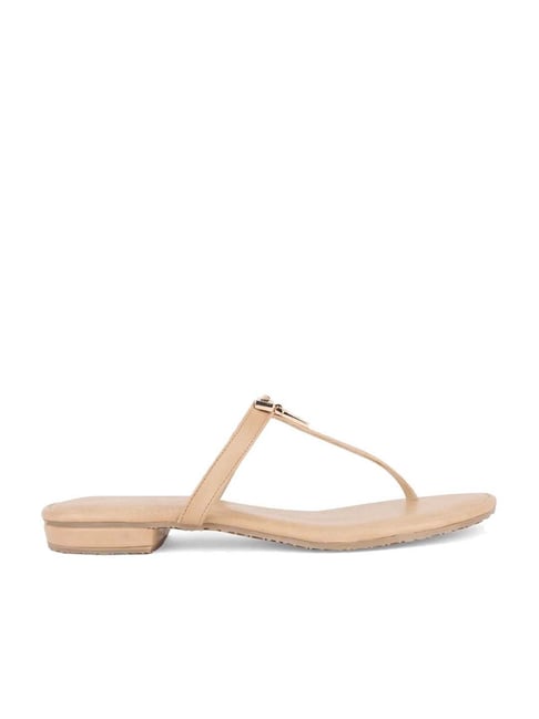 Nude leather flat discount sandals