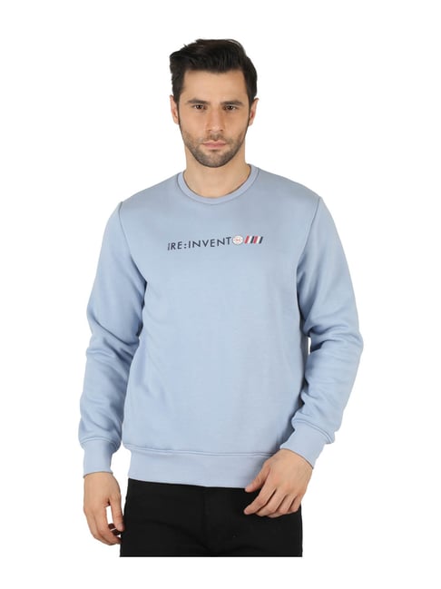 Monte Carlo Sky Blue Printed Sweatshirt