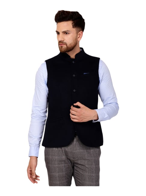 Blackberrys Navy Slim Fit Nehru Jacket