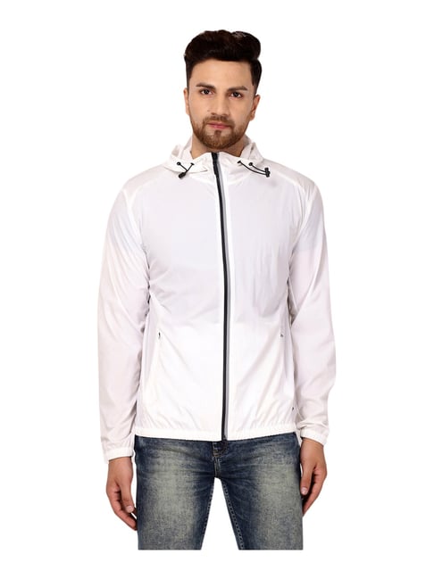 Blackberrys White Slim Fit Hooded Jacket