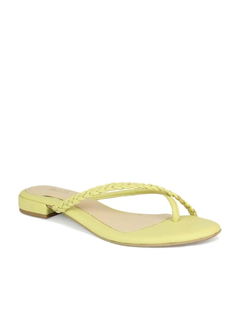 Inc 5 Inc.5 Women's Yellow Cross Strap Sandals