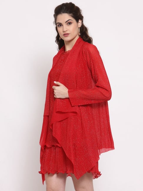 Red on sale net shrug