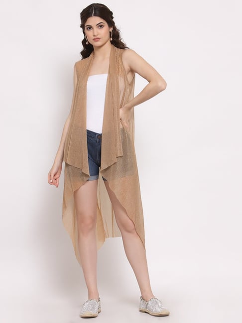 Buy Lela Beige Sleeveless Shrug for Women Online Tata CLiQ