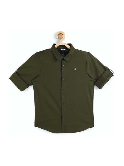 Allen Solly Junior Green Slim Fit Shirt