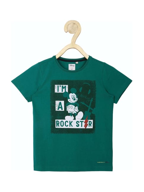 Allen Solly Junior Green Cotton Printed T-Shirt