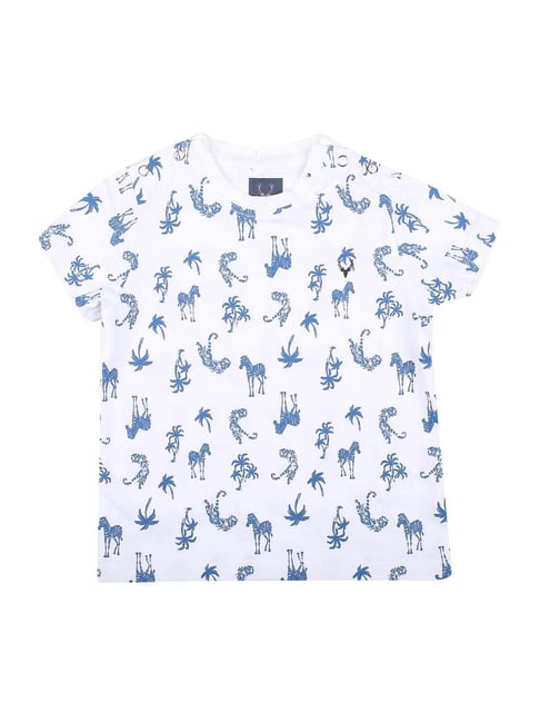 Allen Solly Junior Blue Cotton Printed T-Shirt