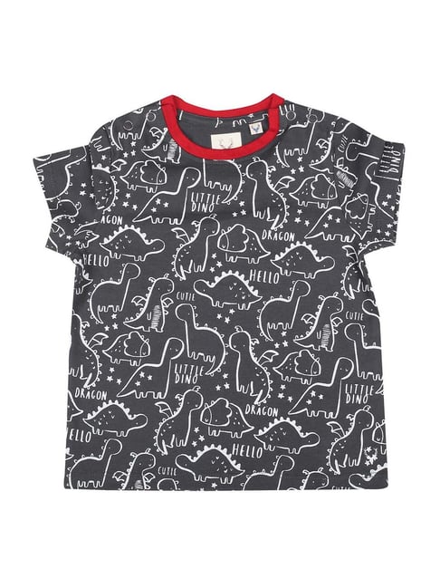 Allen Solly Junior Grey Cotton Printed T-Shirt