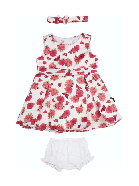 Allen Solly Junior White Printed Dress