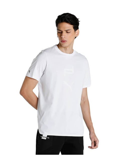 Puma White Printed T-Shirt