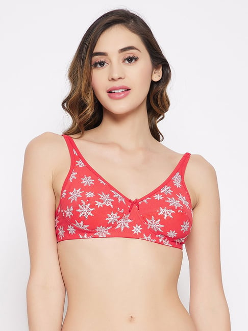 Buy CLOVIA Red Womens Padded Non Wired Lace Bra