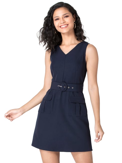 FabAlley Navy Regular Fit Dress Price in India