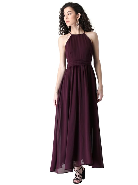 FabAlley Maroon Regular Fit Dress Price in India