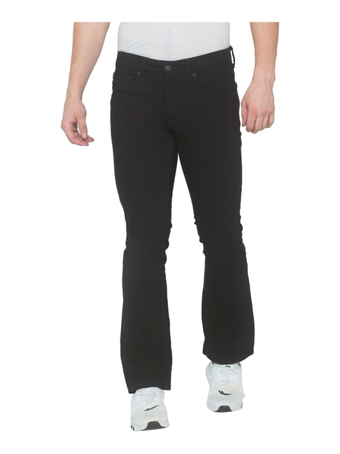 Spykar Black Cotton Slim Fit Jeans