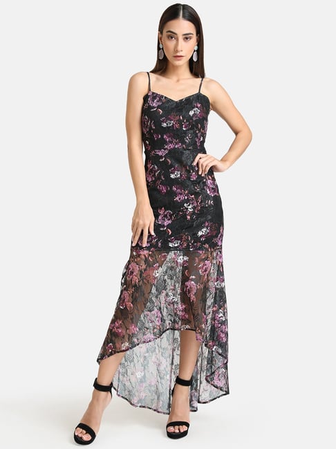 Kazo Black Printed High-Low Dress Price in India
