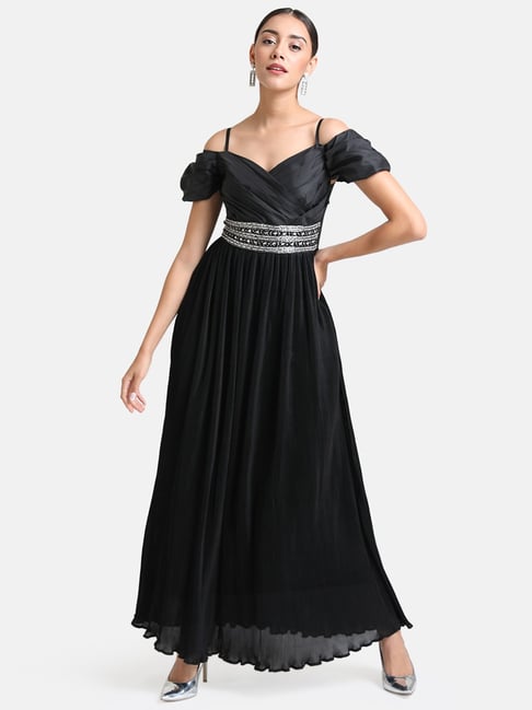 Kazo Black Embellished Maxi Dress Price in India