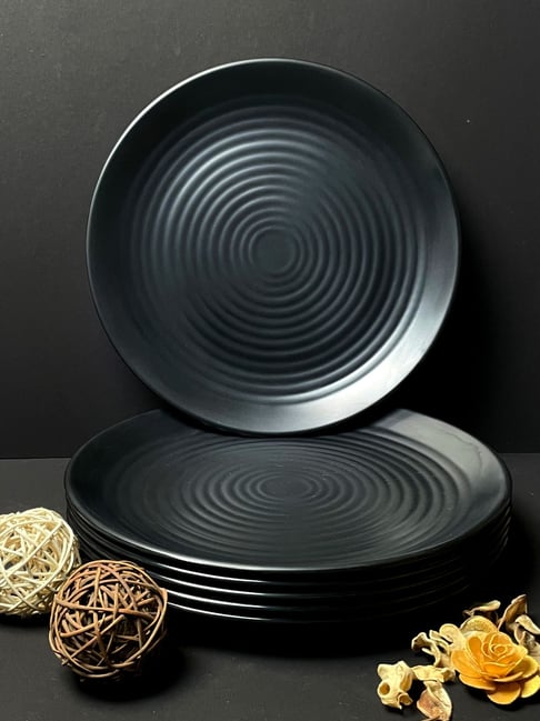Buy Living Roots Black Urea Free Pure Melamine Dinner Plate Set