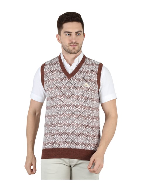 Buy Monte Carlo Brown \u0026 White Printed 