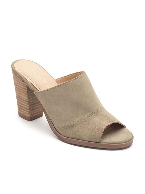 Khaki 2025 suede sandals