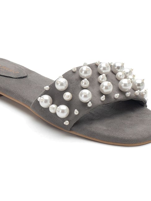 Buy Grey Flat Sandals for Women by VAN HEUSEN Online | Ajio.com