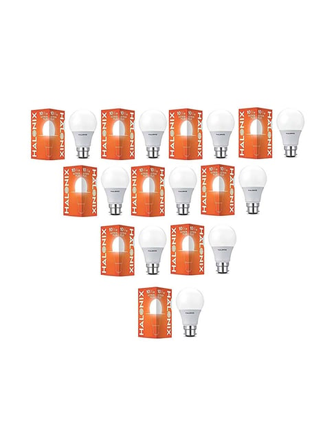 Halonix Astron Plus 10W B22 Cool White LED Bulb - Pack of 10 (White)