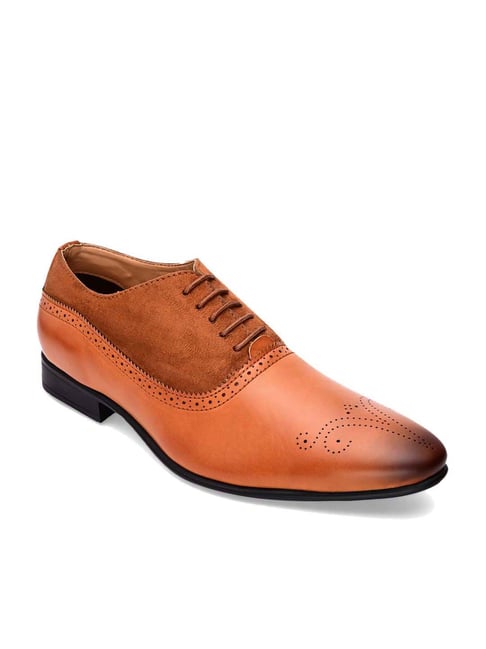 San Frissco Men's Tan Brogue Shoes