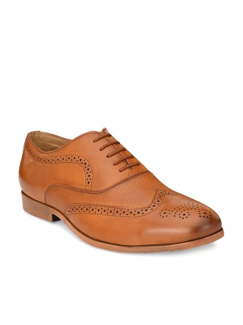 San Frissco Men's Tan Brogue Shoes