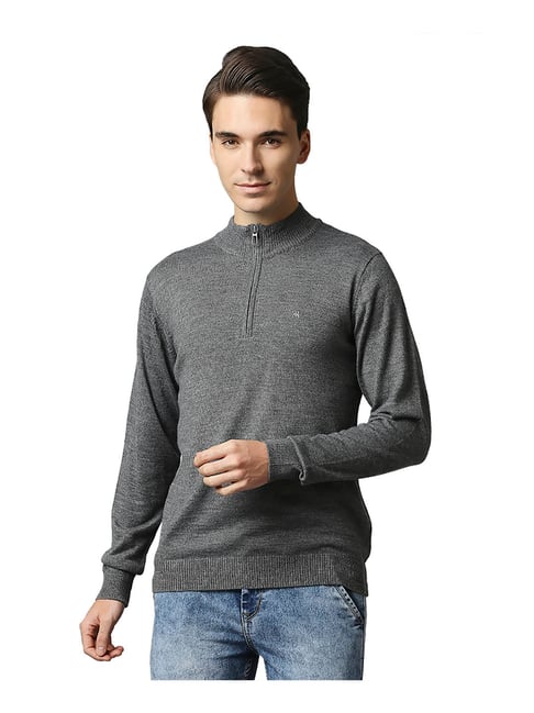 Buy Raymond Dark Grey Regular Fit Sweater for Men Online Tata CLiQ