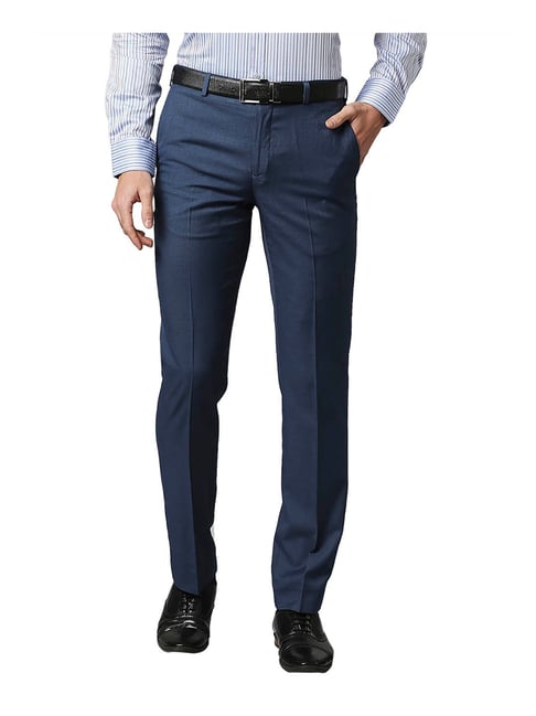 Park Avenue Dark Blue Regular Fit Trousers