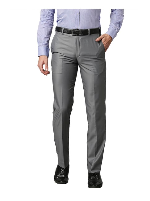 Park Avenue Medium Grey Regular Fit Trousers