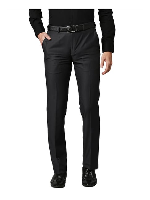 Park Avenue Dark Grey Regular Fit Trousers