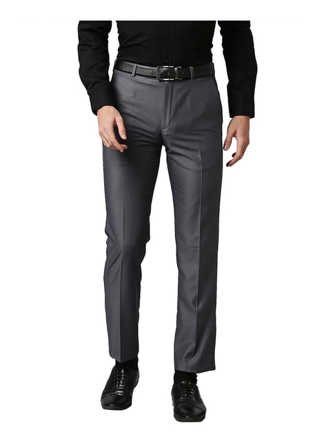 Park Avenue Medium Grey Regular Fit Trousers