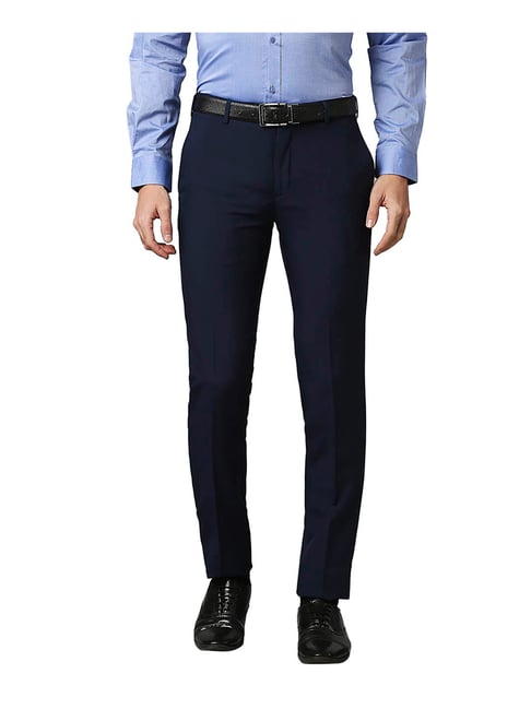 Buy Raymond Dark Blue Slim Fit Trousers for Men Online  Tata CLiQ