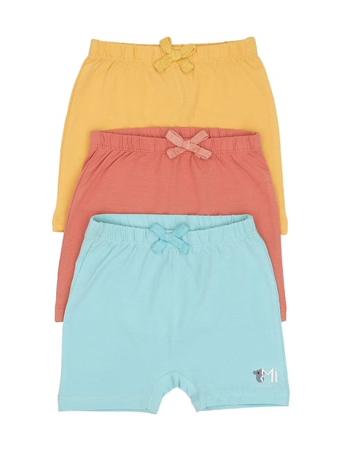 MiArcus Kids Multicolor Cotton Shorts - Pack of 3