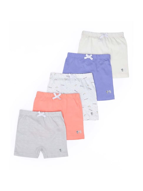 MiArcus Kids Multicolor Cotton Printed Shorts - Pack of 5