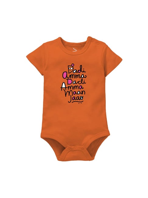 Buy Zeezeezoo Kids Orange Graphic Print Onesie for Boys Clothing