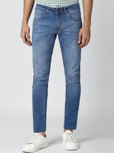 Buy Peter England Blue Skinny Fit Jeans 