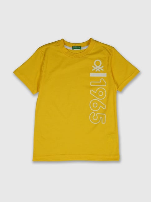 United Colors of Benetton Kids Yellow Regular Fit T-Shirt