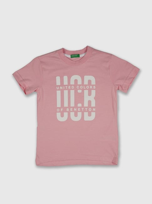 United Colors of Benetton Kids Pink Regular Fit T-Shirt