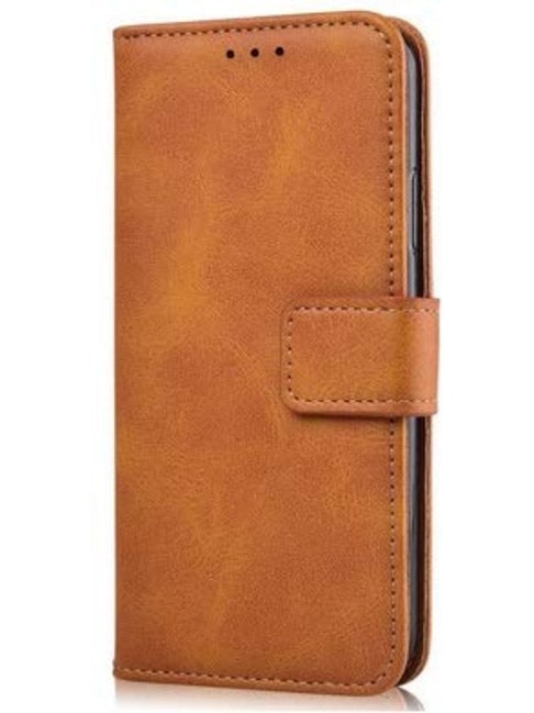 Clickcase Pu Leather Wallet Flip Case Flip Cover For iPhone 13 Pro Max  (MATTE TAN)