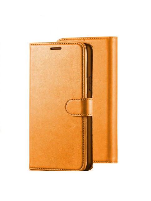 ClickCase Vintage Leather Wallet Case Flip Cover For Jio JIOPHONE NEXT (Mustard)