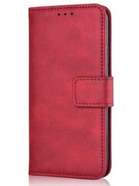 Clickcase Pu Leather Wallet Flip Case Flip Cover For Jio JIOPHONE NEXT (MATTE RED)