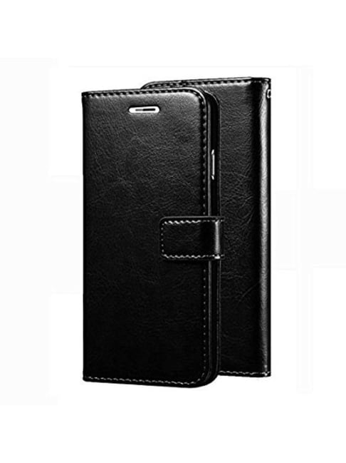 ClickCase Vintage Leather Wallet Case Flip Cover For Jio JIOPHONE NEXT (Black)