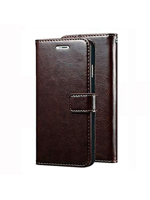 ClickCase Vintage Leather Wallet Case Flip Cover For Jio JIOPHONE NEXT (Coffee Brown)